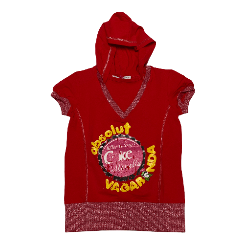 MONELLA VAGABONDA MAGLIA T SHIRT MAGLIE BAMBINA MONELLA VAGABONDA 5743 COTONE ROSSO ORIGINALE PE Colore Rosso,Taglia 4 anni