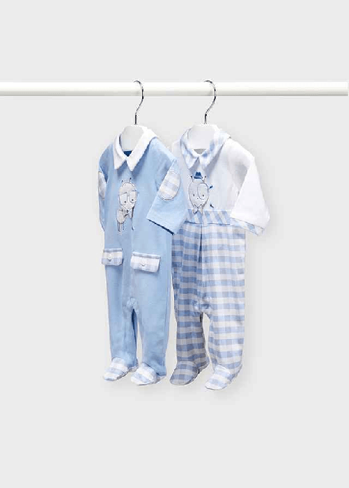 MAYORAL SET 2 TUTE TUTINA TUTA NEONATO MAYORAL 1633 COTONE 42 BLU ORIGINALE PE 2022 Colore Blu,Taglia 0 / 1 mesi