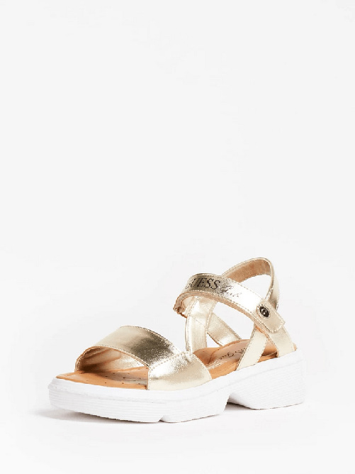 GUESS SCARPE SANDALO SANDALI BAMBINA GUESS FI6RUTELE03 PELLE ORO ORIGINALE PE 2022 Colore Oro,Taglia 30