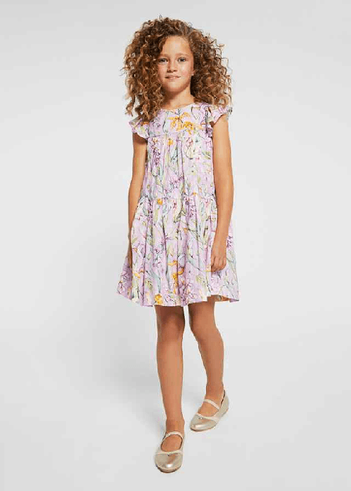 MAYORAL ABITO VESTITO RAGAZZA MAYORAL 6960 06960 56 LILLA LINO ORIGINALE PE 2022 Colore Rosa,Taglia 14 anni