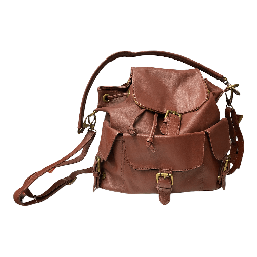 MEMU BORSA BORSE ZAINO ZAINI DONNA MEMU M1046 PELLE MARRONE ORIGINALE 4 STAGIONI Colore Marrone,Taglia Unica