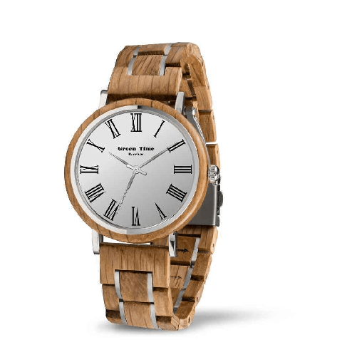 GREEN TIME OROLOGIO QUARZO TEMPO UOMO GREEN TIME ZW132I 41 LEGNO ARGENTO ORIGINALE AI 2024 Colore Argento,Taglia Unica