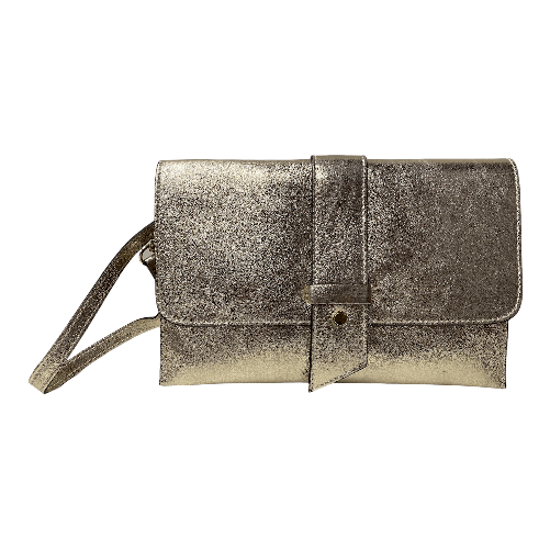 MEMU BORSA BORSE POCHETTE DONNA MEMU M1076 PELLE PLATINO ORIGINALE 4 STAGIONI Colore Oro,Taglia Unica