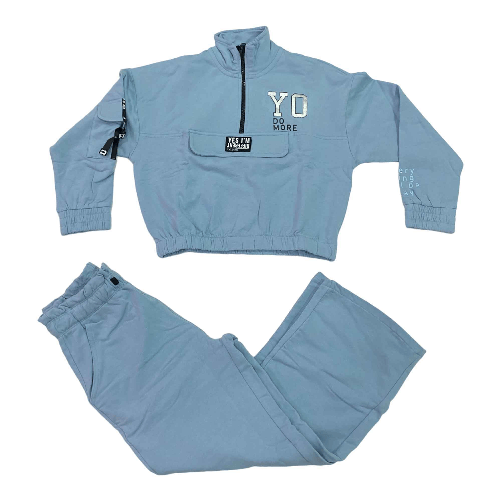 YOURS COMPLETO TUTA FELPA PANTALONE RAGAZZA YOURS AY9197 COTONE 456 ORIGINALE AI 2024 Colore Blu,Taglia 16 anni