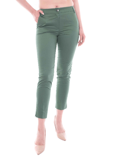 EMME MARELLA PANTALONE PANTALONI DONNA EMME MARELLA EDOTTO COTONE VERDE ORIGINALE PE 2022 Colore Verde,Taglia IT 40