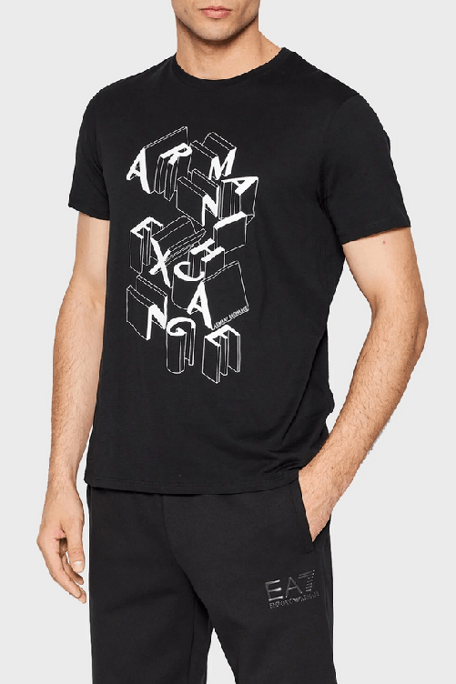 AX ARMANI EXCHANGE MAGLIA T SHIRT UOMO AX ARMANI EXCHANGE 3LZTBV ZJA5Z COTONE NERO ORIGINAL PE 2022 Colore Nero,Taglia XS