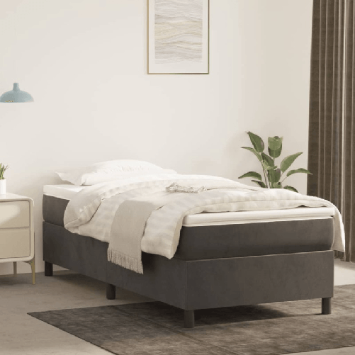 VidaXL Giroletto a Molle Grigio Scuro 90x190 cm in Velluto