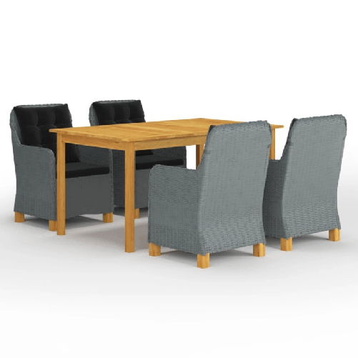 VidaXL Set Mobili da Pranzo per Giardino 5 pz Grigio Chiaro