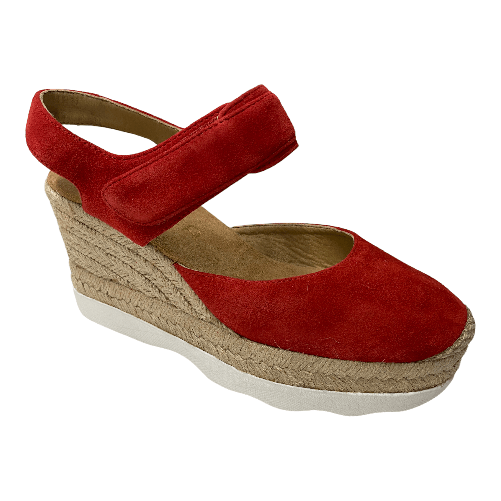 UNISA SCARPE SANDALO SANDALI ESPADRILLAS DONNA UNISA CALANDA PELLE ROSSO ORIGINALE PE Colore Rosso,Taglia 39