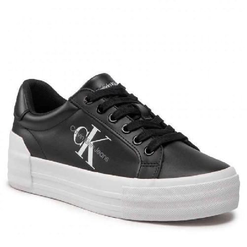 CALVIN KLEIN JEANS SCARPE SNEAKERS DONNA CALVIN KLEIN JEANS VULC YW0YW00821 PELLE ORIGINAL AI2023 Colore Nero,Taglia 39