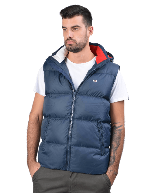 TOMMY HILFIGER SMANICATO GILET BOMBER UOMO TOMMY HILFIGER DM0DM06903 BLU ORIGINALE AI 2022 Colore Blu,Taglia XXL