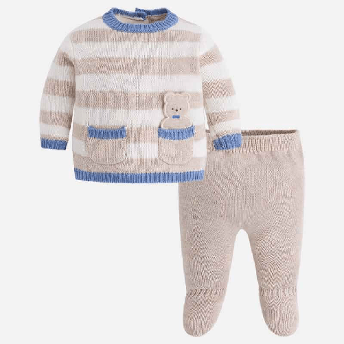 MAYORAL COMPLETO MAGLIA PANTALONE TUTA NEONATO MAYORAL 2505 COTONE BEIGE ORIGINAL AI Colore Beige,Taglia 0 / 1 mesi