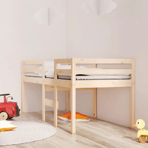 VidaXL Letto a Soppalco 75x190 cm in Legno Massello di Pino