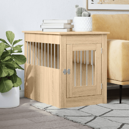 VidaXL Gabbia Cani da Arredamento Rovere Sonoma 55x80x68cm Multistrato