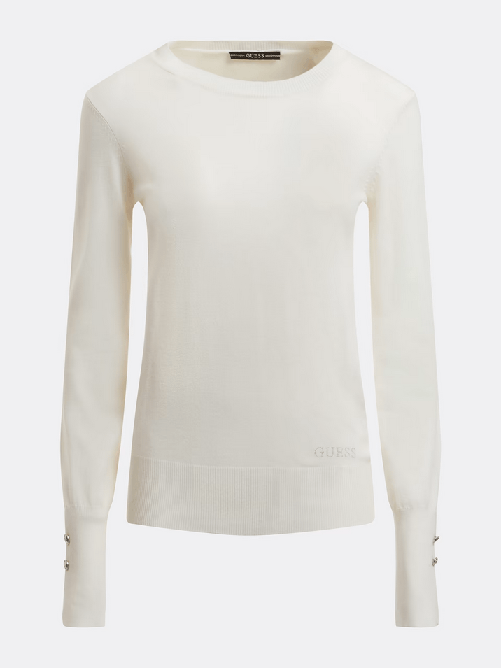 GUESS MAGLIE MAGLIA DONNA GUESS W2YR30Z2V62 BIANCO ORIGINALE AI 2023 Colore Bianco,Taglia L