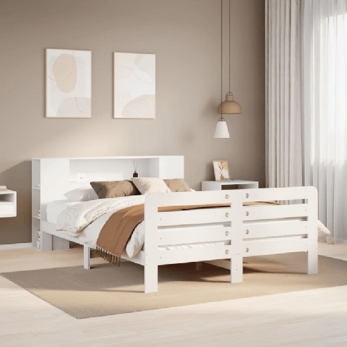VidaXL Giroletto senza Materasso Bianco 150x200 cm Legno Massello Pino