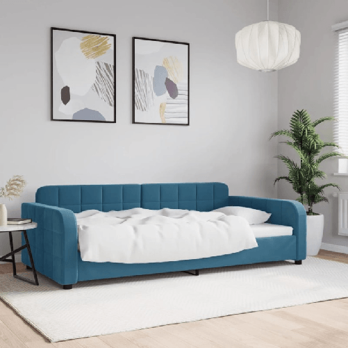 VidaXL Letto da Giorno Blu 100x200 cm in Velluto