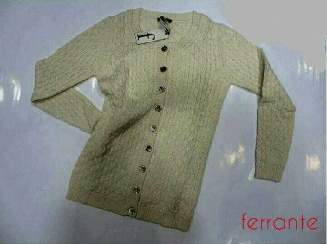 FERRANTE MAGLIA CARDIGAN MAGLIONE DONNA FERRANTE M43211 BIANCO PANNA NUOVO AI Colore Beige,Taglia S