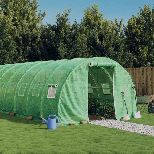 VidaXL Serra con Telaio in Acciaio Verde 18 m² 6x3x2 m