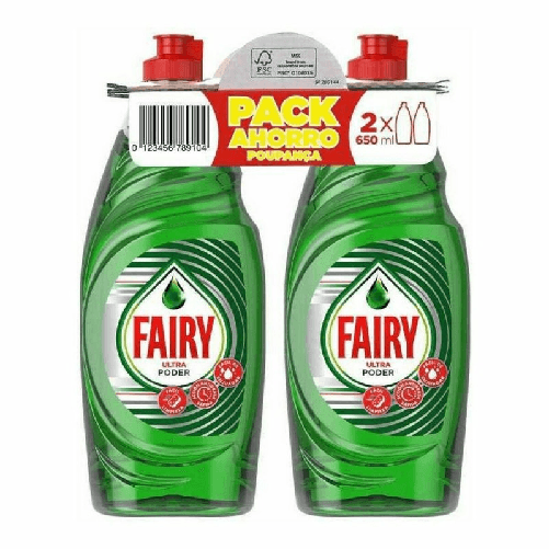 Fairy Detersivo Liquido per Stoviglie Fairy 8083935 650 ml (2 x 650 ml)