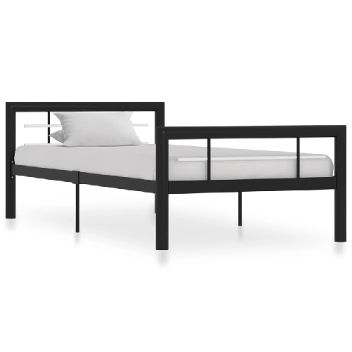 VidaXL Giroletto Nero e Bianco in Metallo 90x200 cm