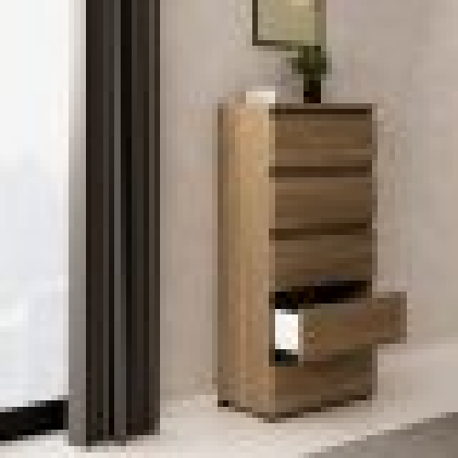 Pidema:Cassettiera noce naturale con 5 cassetti in legno nobilitato. Mobile settimino ikea ideale per camerette e camera da letto a prezzi bassi