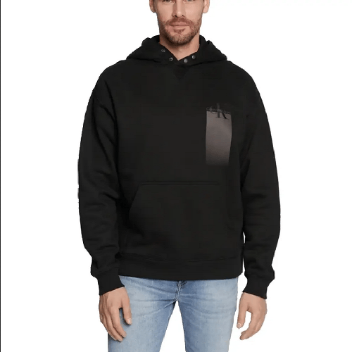 CALVIN KLEIN JEANS MAGLIA FELPA UOMO CALVIN KLEIN JEANS J30J321890 COTONE NERO ORIGINALE AI 2024 Colore Nero,Taglia M