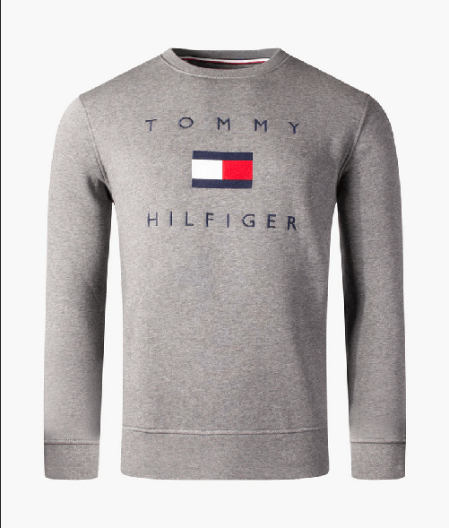 TOMMY HILFIGER MAGLIA FELPA UOMO TOMMY HILFIGER MW0MW14204 COTONE GRIGIO ORIGINALE AI 2023 Colore Grigio,Taglia XXL