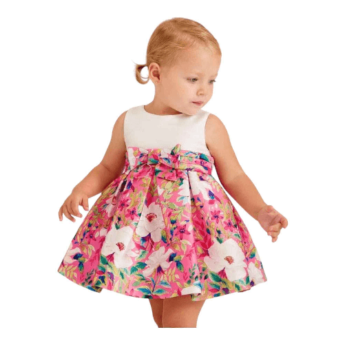 ABEL & LULA by MAYORAL ABITO VESTITO CERIMONIA BIMBA ABEL E LULA 5017 FLOREALE ORIGINALE PE 2023 Colore Rosa,Taglia 18 mesi