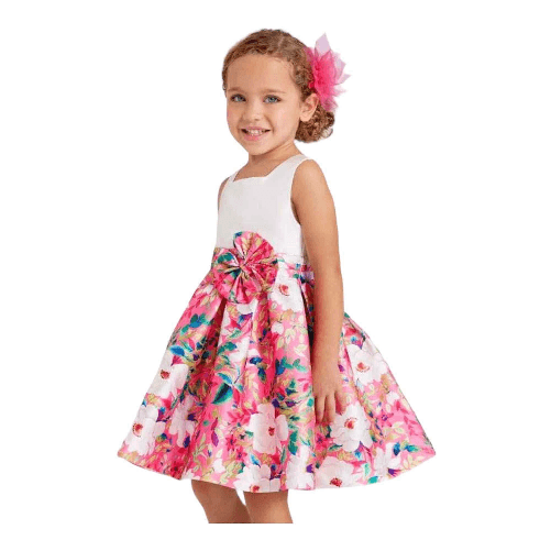 ABEL & LULA by MAYORAL ABITO VESTITO CERIMONIA BAMBINA ABEL E LULA 5051 FLOREALE ORIGINALE PE 2023 Colore Rosa,Taglia 10 anni
