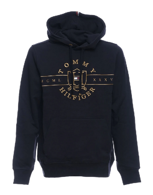TOMMY HILFIGER MAGLIA FELPA UOMO TOMMY HILFIGER MW0MW25891 COTONE BLU ORIGINALE AI 2023 Colore Blu,Taglia L