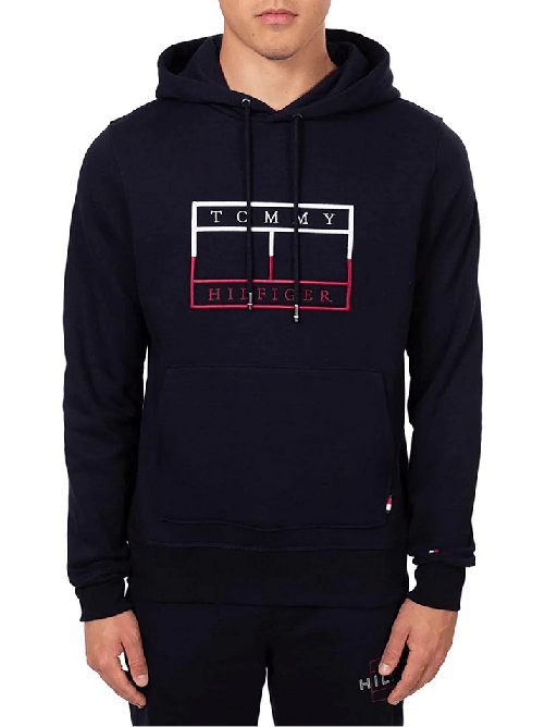 TOMMY HILFIGER MAGLIA FELPA FELPE UOMO TOMMY HILFIGER MW0MW25600 COTONE BLU ORIGINALE AI 2023 Colore Blu,Taglia M
