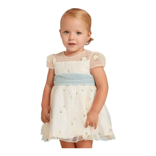 ABEL & LULA by MAYORAL ABITO VESTITO CERIMONIA BIMBA ABEL E LULA 5008 BIANCO ORIGINALE PE 2023 Colore Bianco,Taglia 18 mesi