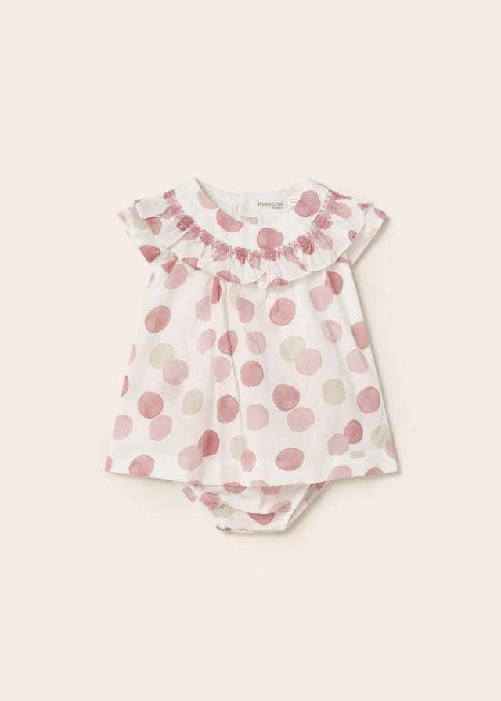 MAYORAL COMPLETO ABITO CERIMONIA NEONATA MAYORAL 1817 COTONE ROSA ORIGINALE PE 2023 Colore Rosa,Taglia 12 mesi