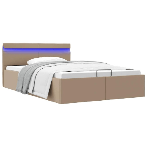 VidaXL Giroletto Idraulico con LED Cappuccino Similpelle 120x200cm