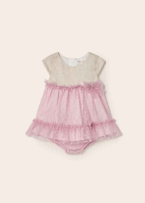 MAYORAL COMPLETO ABITO CERIMONIA NEONATA MAYORAL 1819 COTONE ROSA ORIGINALE PE 2023 Colore Rosa,Taglia 18 mesi