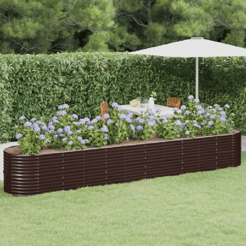 VidaXL Letto Giardino Acciaio Verniciato a Polvere 440x80x68cm Marrone