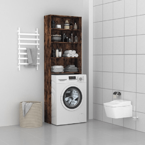 VidaXL Mobile per Lavatrice Rovere Fumo 64x24x190 cm