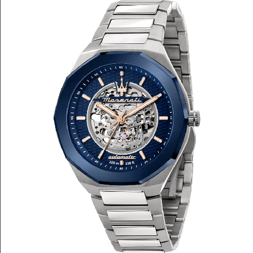 MASERATI OROLOGIO AUTOMATICO UOMO MASERATI STILE R8823142004 45 BLU ORIGINALE AI 2024 Colore Blu,Taglia Unica