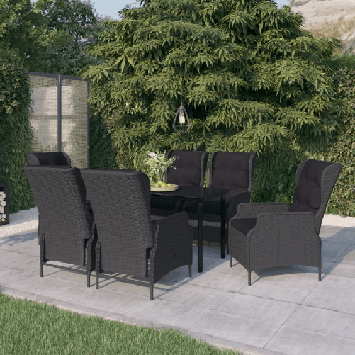 VidaXL Set Mobili da Pranzo per Giardino 7 pz Grigio Scuro