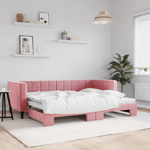 VidaXL Divano Letto con Letto Estraibile Rosa 80x200 cm in Velluto
