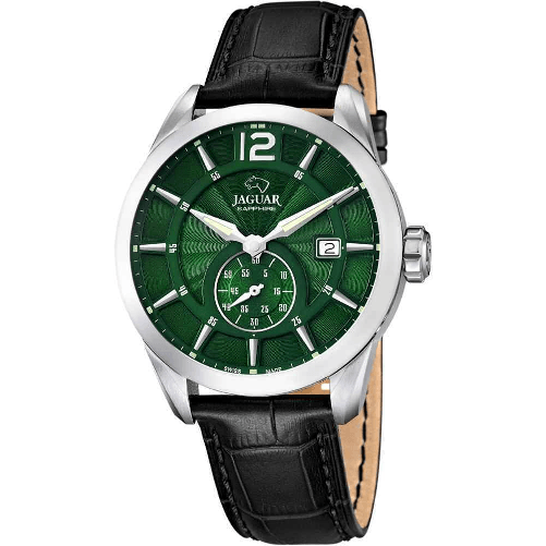 JAGUAR OROLOGIO TEMPO DATA ANALOGICO UOMO JAGUAR J663 3 VERDE 43 PELLE ORIGINAL PE 2023 Colore Verde,Taglia Unica