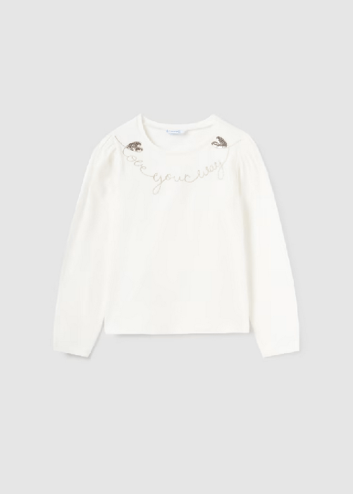 MAYORAL MAGLIA T SHIRT MAGLIE BAMBINA MAYORAL 7041 COTONE 52 BIANCO ORIGINALE AI 2024 Colore Bianco,Taglia 14 anni