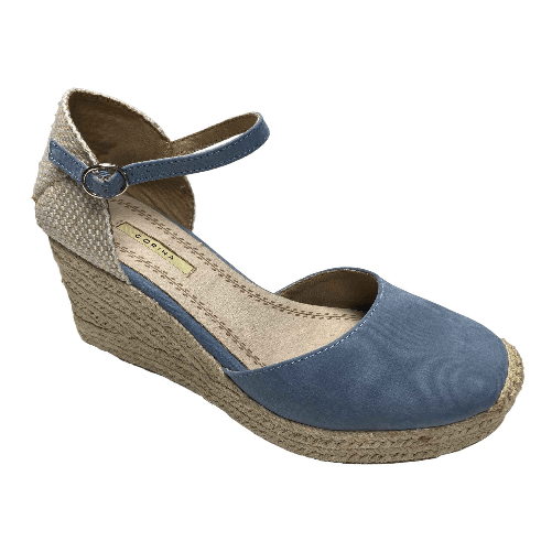 CORINA SCARPE SANDALO SANDALI ESPADRILLAS DONNA CORINA M65 AZZURRO ORIGINALE PE Colore Blu,Taglia 39