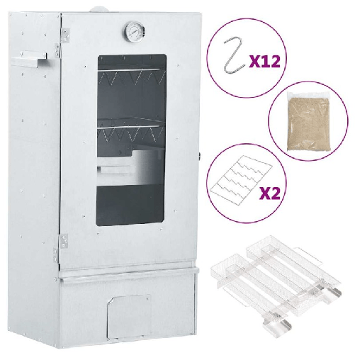 VidaXL Forno Affumicatore BBQ Generatore Fumo Freddo Acciaio Zincato
