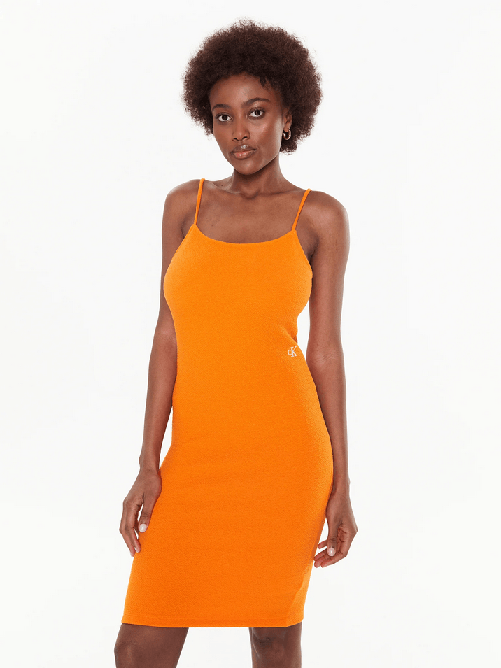 CALVIN KLEIN JEANS ABITO VESTITO DONNA CALVIN KLEIN JEANS J20J221149 SCB ARANCIO ORIGINALE PE 2023 Colore Arancio,Taglia S