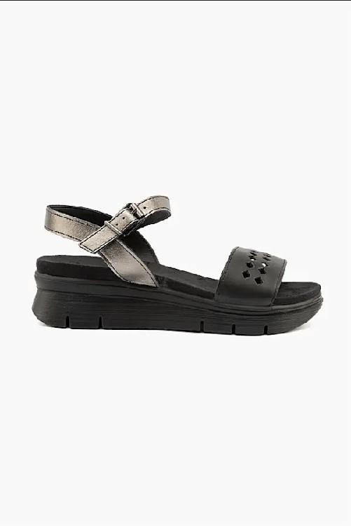 IMAC SCARPE SANDALO SANDALI DONNA IMAC 509191 1405 PELLE NERO ORIGINALE PE 2023 Colore Nero,Taglia 37