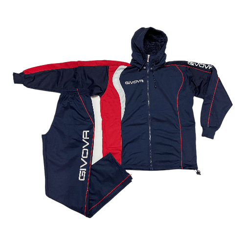 TUTA TUTE FELPA PANTALONE UOMO GIVOVA CANADA TR002 BLU ORIGINALE AI M Blu