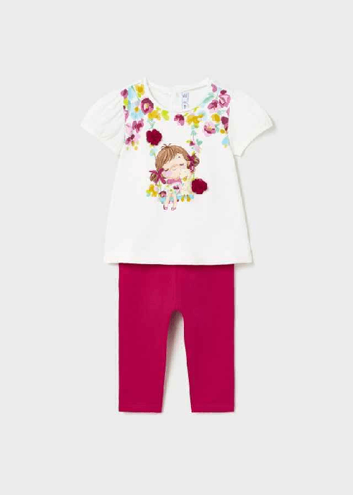MAYORAL COMPLETO T SHIRT LEGGINGS NEONATA MAYORAL 1777 COTONE BIANCO ORIGINALE PE 2023 Colore Bianco,Taglia 18 mesi