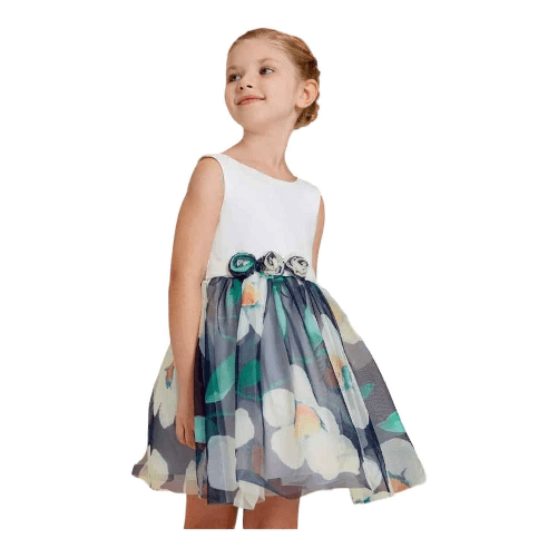 ABEL & LULA by MAYORAL ABITO VESTITO CERIMONIA BAMBINA ABEL E LULA 5043 BLU ORIGINALE PE 2023 Colore Blu,Taglia 7 anni